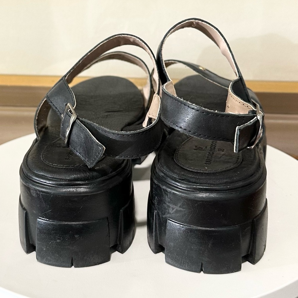 🌸SANDRO MASCOLINI🌸 Strappy Platform Lug Sole Sandals Black Size: 8.5M - Picture 10 of 16